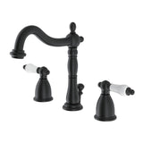 Heritage Two-Handle 3-Hole Deck Mount Widespread Bathroom Faucet with Brass Pop-Up