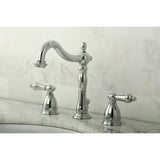 Heritage Two-Handle 3-Hole Deck Mount Widespread Bathroom Faucet with Pop-Up Drain