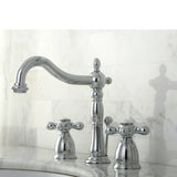 Heritage Two-Handle 3-Hole Deck Mount Widespread Bathroom Faucet with Pop-Up Drain