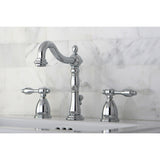 Tudor Two-Handle 3-Hole Deck Mount Widespread Bathroom Faucet with Pop-Up Drain