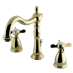 Essex Two-Handle 3-Hole Deck Mount Widespread Bathroom Faucet with Brass Pop-Up