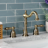 Heritage Two-Handle 3-Hole Deck Mount Widespread Bathroom Faucet with Brass Pop-Up