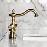 Essex Two-Handle 3-Hole Deck Mount Widespread Bathroom Faucet with Brass Pop-Up