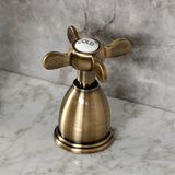 Essex Two-Handle 3-Hole Deck Mount Widespread Bathroom Faucet with Brass Pop-Up