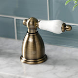 Heritage Two-Handle 3-Hole Deck Mount Widespread Bathroom Faucet with Brass Pop-Up