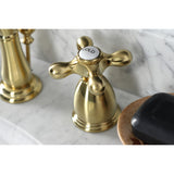 Heritage Two-Handle 3-Hole Deck Mount Widespread Bathroom Faucet with Brass Pop-Up