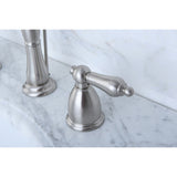 Heritage Two-Handle 3-Hole Deck Mount Widespread Bathroom Faucet with Pop-Up Drain