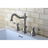 Tudor Two-Handle 3-Hole Deck Mount Widespread Bathroom Faucet with Pop-Up Drain