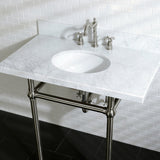 French Country Two-Handle 3-Hole Deck Mount Widespread Bathroom Faucet with Pop-Up Drain