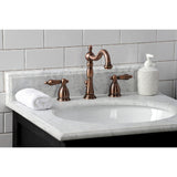 Heritage Two-Handle 3-Hole Deck Mount Widespread Bathroom Faucet with Brass Pop-Up