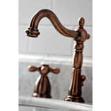 Heritage Two-Handle 3-Hole Deck Mount Widespread Bathroom Faucet with Brass Pop-Up