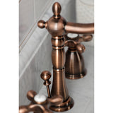 Heritage Two-Handle 3-Hole Deck Mount Widespread Bathroom Faucet with Brass Pop-Up