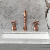 Essex Two-Handle 3-Hole Deck Mount Widespread Bathroom Faucet with Brass Pop-Up