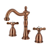 Essex Two-Handle 3-Hole Deck Mount Widespread Bathroom Faucet with Brass Pop-Up