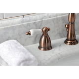 Heritage Two-Handle 3-Hole Deck Mount Widespread Bathroom Faucet with Brass Pop-Up