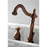 Heritage Two-Handle 3-Hole Deck Mount Widespread Bathroom Faucet with Brass Pop-Up