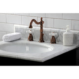Heritage Two-Handle 3-Hole Deck Mount Widespread Bathroom Faucet with Brass Pop-Up