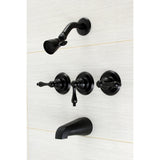Victorian Triple-Handle Tub and Shower Faucet