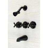 Victorian Triple-Handle Tub and Shower Faucet