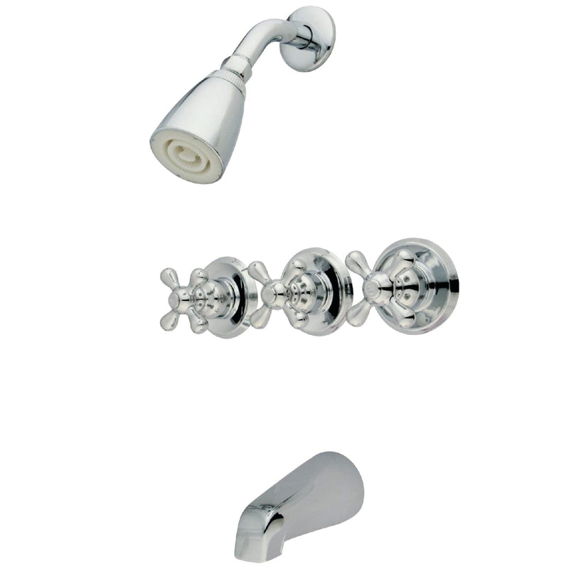 Victorian Triple-Handle Tub and Shower Faucet