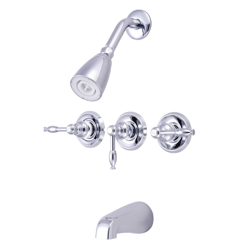 Knight Triple-Handle Tub and Shower Faucet