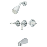Victorian Triple-Handle Tub and Shower Faucet