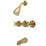 Victorian Triple-Handle Tub and Shower Faucet