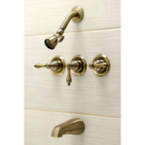 Victorian Triple-Handle Tub and Shower Faucet