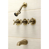 Victorian Triple-Handle Tub and Shower Faucet