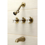 Victorian Triple-Handle Tub and Shower Faucet