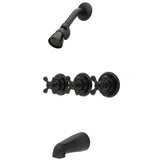 Victorian Triple-Handle Tub and Shower Faucet