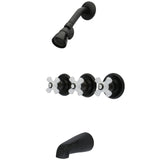 Victorian Triple-Handle Tub and Shower Faucet