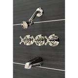 Victorian Triple-Handle Tub and Shower Faucet