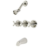 Victorian Triple-Handle Tub and Shower Faucet