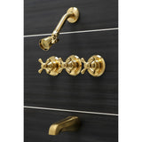 Victorian Triple-Handle Tub and Shower Faucet
