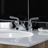 Restoration Double-Handle 3-Hole Deck Mount 4-Inch Centerset Bathroom Faucet