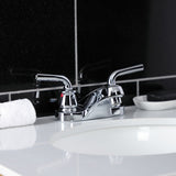 Restoration Double-Handle 3-Hole Deck Mount 4-Inch Centerset Bathroom Faucet