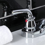 Restoration Double-Handle 3-Hole Deck Mount 4-Inch Centerset Bathroom Faucet