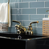 Restoration Double-Handle 3-Hole Deck Mount 4-Inch Centerset Bathroom Faucet