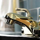 Restoration Double-Handle 3-Hole Deck Mount 4-Inch Centerset Bathroom Faucet