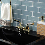 Restoration Double-Handle 3-Hole Deck Mount 4-Inch Centerset Bathroom Faucet