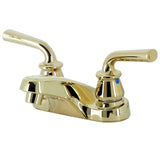 Restoration Double-Handle 3-Hole Deck Mount 4-Inch Centerset Bathroom Faucet
