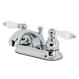 Vintage Two-Handle 3-Hole Deck Mount 4" Centerset Bathroom Faucet with Plastic Pop-Up