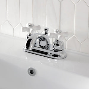 Vintage Double-Handle 3-Hole Deck Mount 4-Inch Centerset Bathroom Faucet with Pop-Up Drain