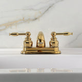 Knight Double-Handle 3-Hole Deck Mount 4-Inch Centerset Bathroom Faucet with Pop-Up Drain