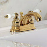 Vintage Double-Handle 3-Hole Deck Mount 4-Inch Centerset Bathroom Faucet with Pop-Up Drain