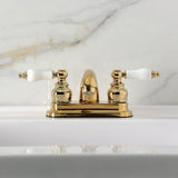 Vintage Double-Handle 3-Hole Deck Mount 4-Inch Centerset Bathroom Faucet with Pop-Up Drain