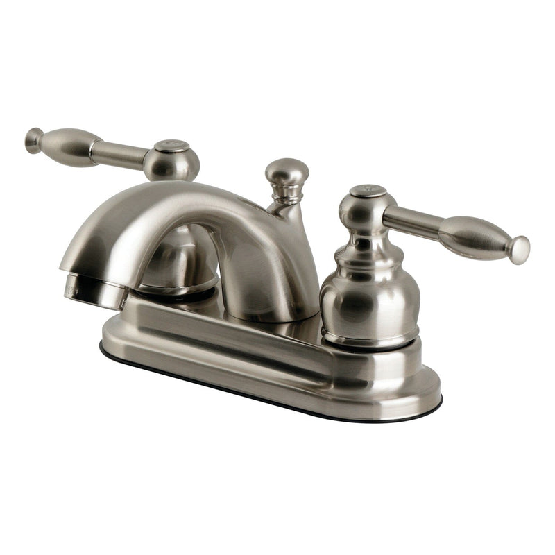 Knight Double-Handle 3-Hole Deck Mount 4-Inch Centerset Bathroom Faucet with Pop-Up Drain