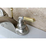 Naples Double-Handle 3-Hole Deck Mount 4-Inch Centerset Bathroom Faucet with ABS Pop-Up Drain