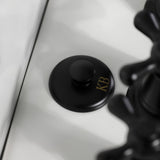 Victorian Three-Handle Deck Mount Vertical Spray Bidet Faucet with Brass Pop-Up